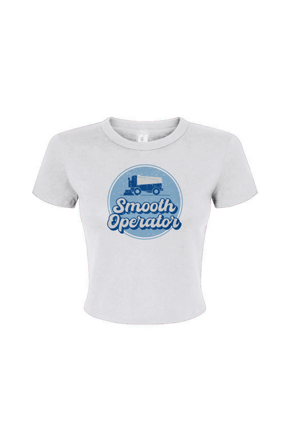 Barn Babe Smooth Operator Rink Badge Baby Tee White | Barn Garb Hockey Threads