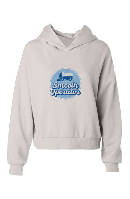 Barn Babe Smooth Operator Rink Badge Hip-Height Hoodie White | Barn Garb Hockey Threads