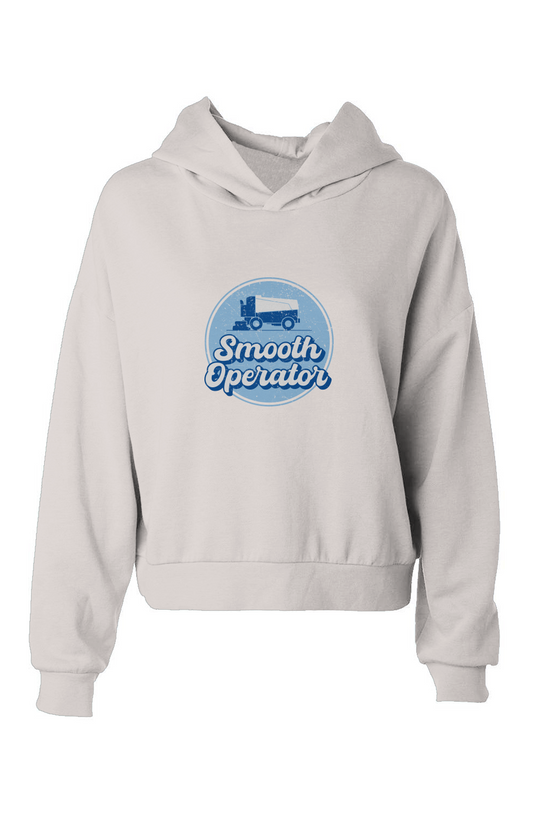 Barn Babe Smooth Operator Rink Badge Hip-Height Hoodie White | Barn Garb Hockey Threads