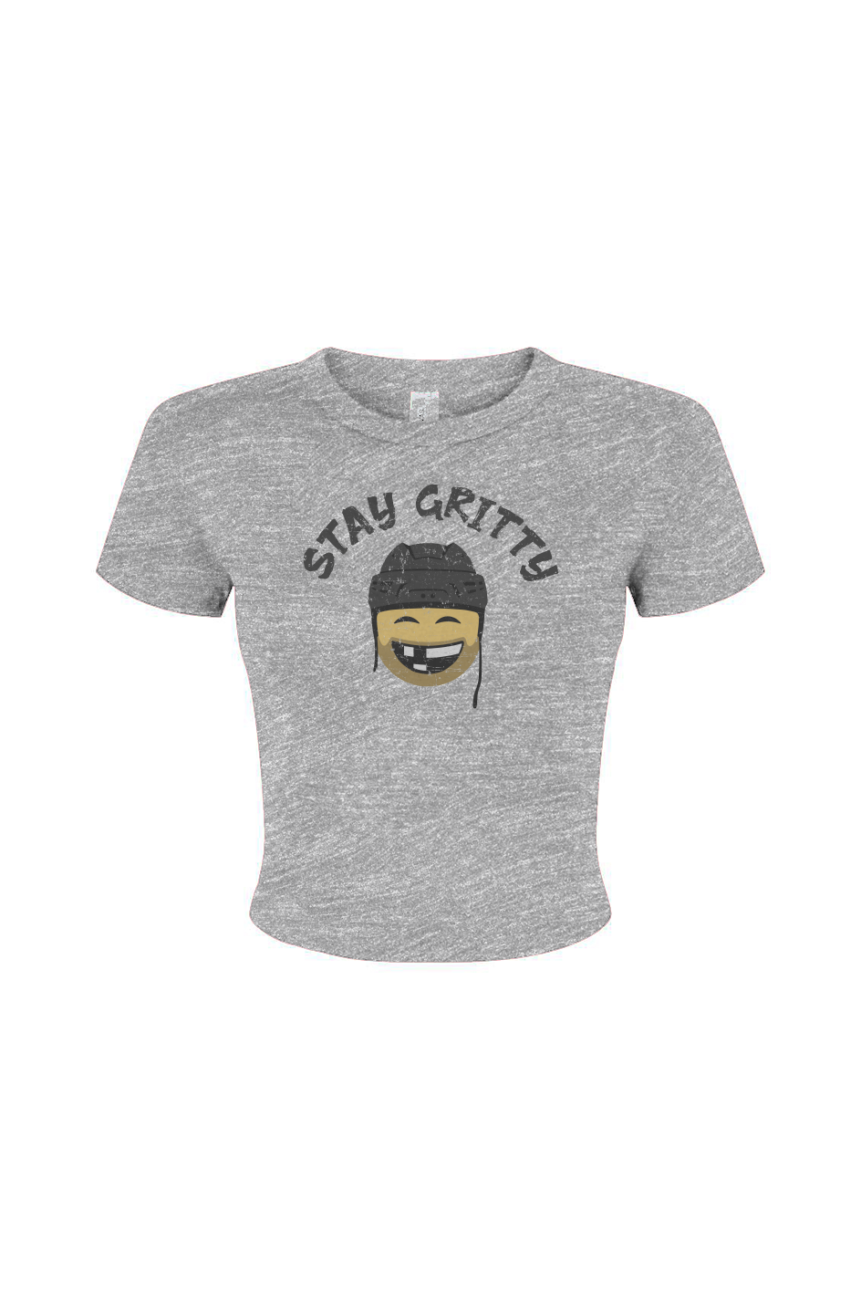 Barn Babe Stay Gritty Baby Tee Grey | Barn Garb Hockey Threads