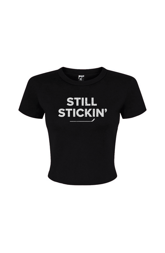 Barn Babe Still Stickin' Baby Tee Black | Barn Garb Hockey Threads