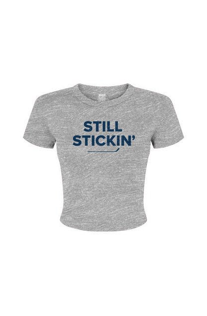 Barn Babe Still Stickin' Baby Tee Grey | Barn Garb Hockey Threads