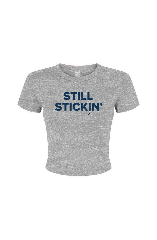 Barn Babe Still Stickin' Baby Tee Grey | Barn Garb Hockey Threads