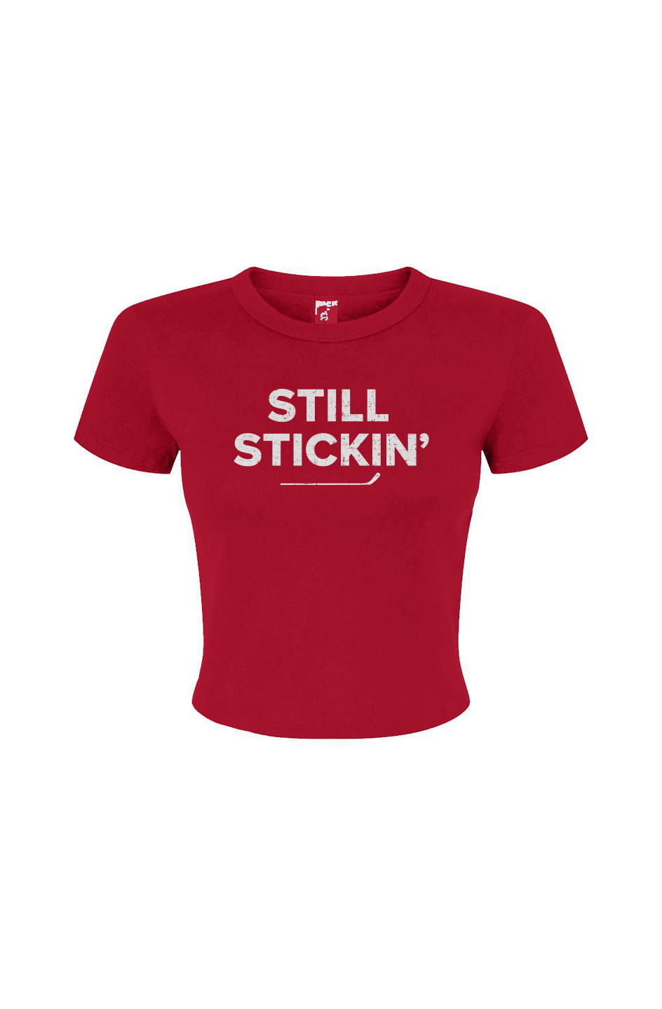 Barn Babe Still Stickin' Baby Tee Red | Barn Garb Hockey Threads