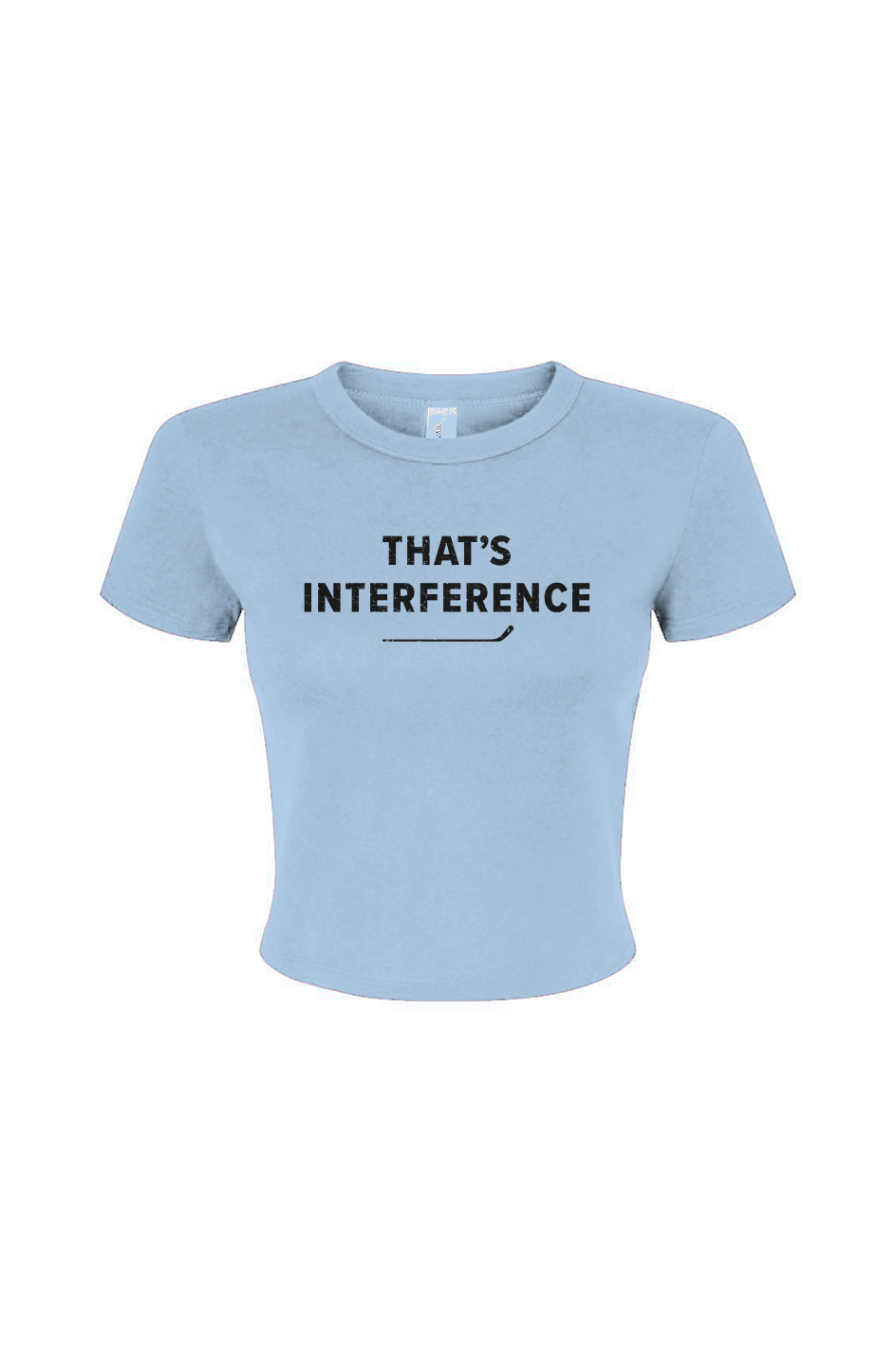 Barn Babe That's Interference Baby Tee Baby Blue | Barn Garb Hockey Threads