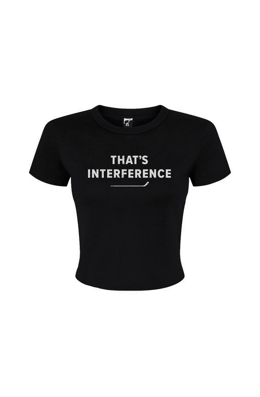Barn Babe That's Interference Baby Tee Black | Barn Garb Hockey Threads