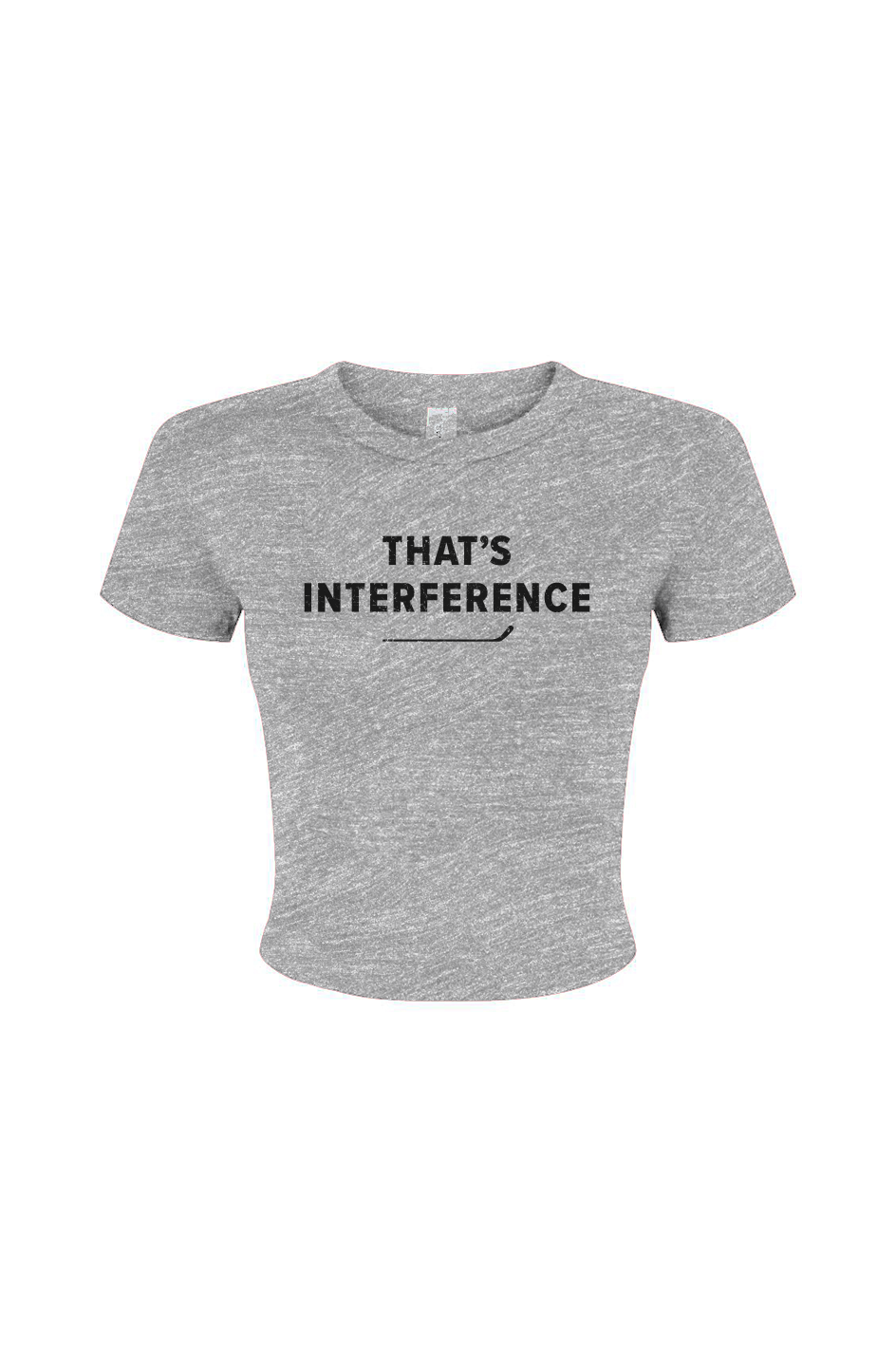 Barn Babe That's Interference Baby Tee Grey | Barn Garb Hockey Threads
