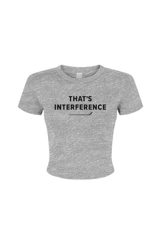 Barn Babe That's Interference Baby Tee Grey | Barn Garb Hockey Threads