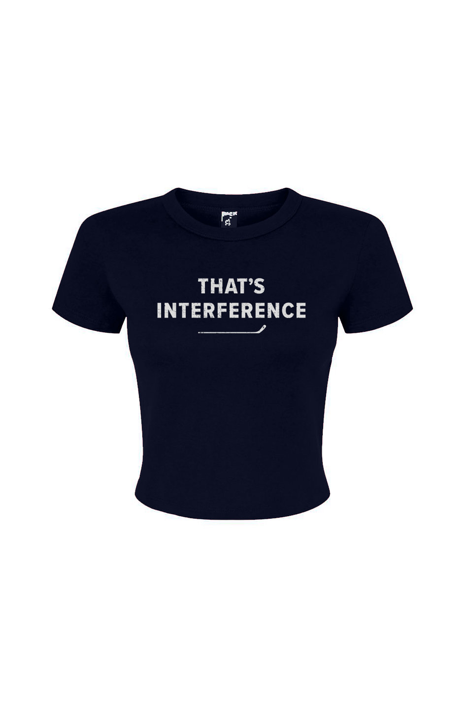 Barn Babe That's Interference Baby Tee Navy Blue | Barn Garb Hockey Threads