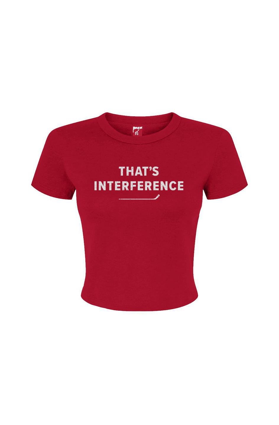 Barn Babe That's Interference Baby Tee Red | Barn Garb Hockey Threads