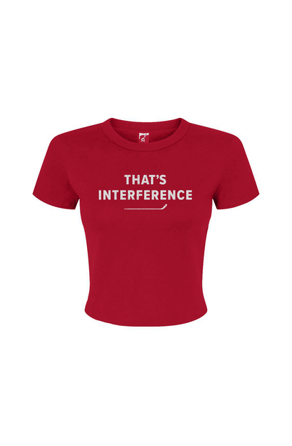 Barn Babe That's Interference Baby Tee Red | Barn Garb Hockey Threads