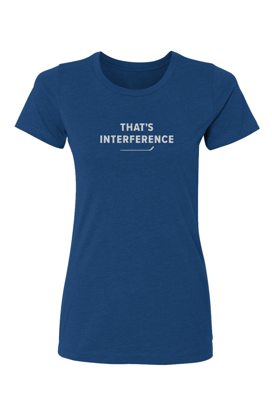 Barn Babe That's Interference Tee Royal Blue| Barn Garb Hockey Threads