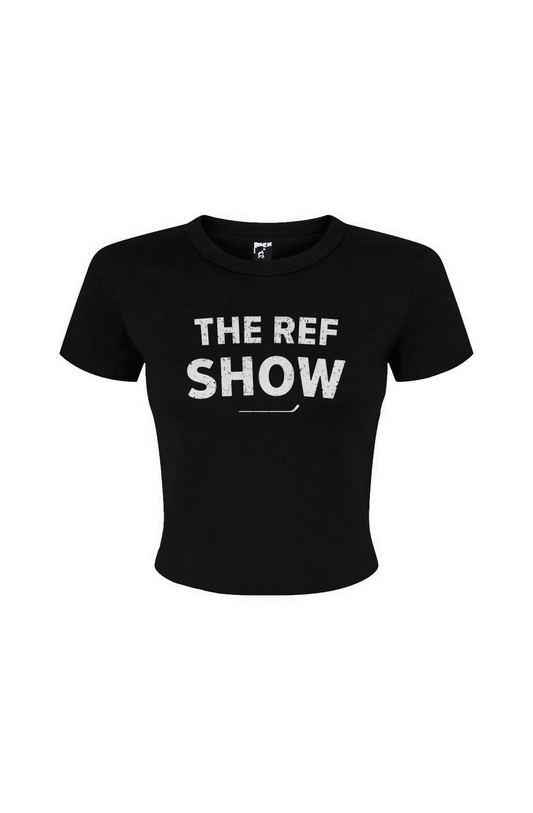 Barn Babe The Ref Show Baby Tee Black | Barn Garb Hockey Threads