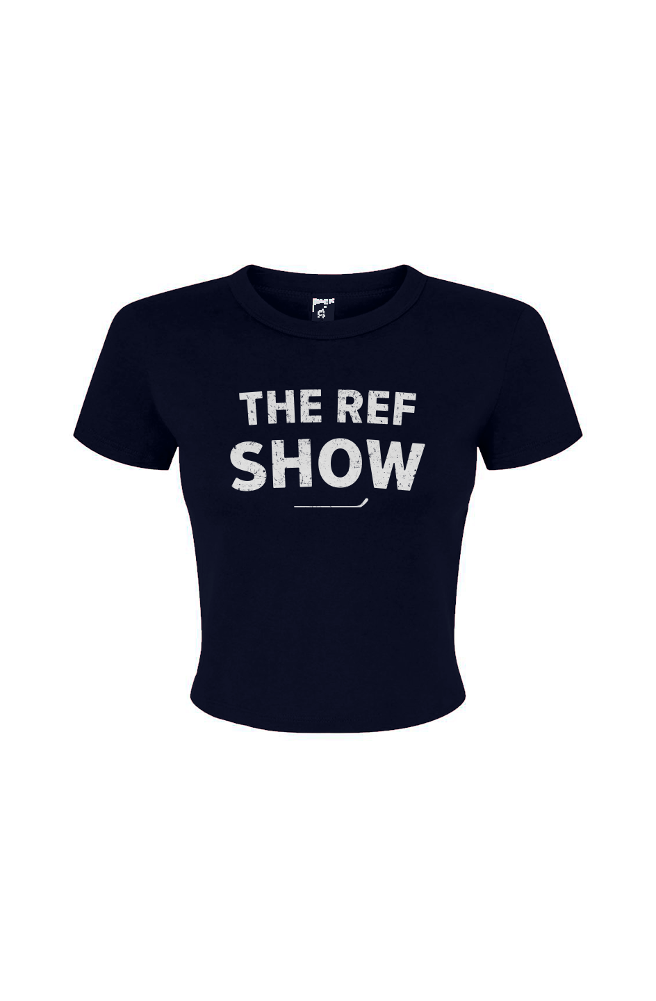 Barn Babe The Ref Show Baby Tee Navy Blue | Barn Garb Hockey Threads