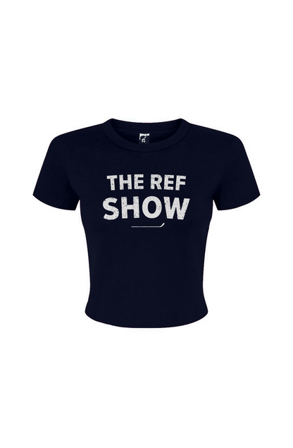 Barn Babe The Ref Show Baby Tee Navy Blue | Barn Garb Hockey Threads