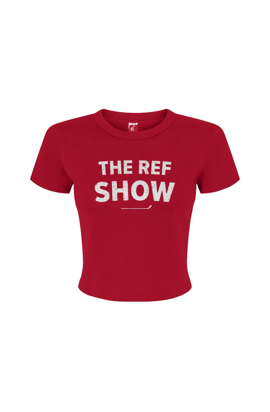 Barn Babe The Ref Show Baby Tee Red | Barn Garb Hockey Threads