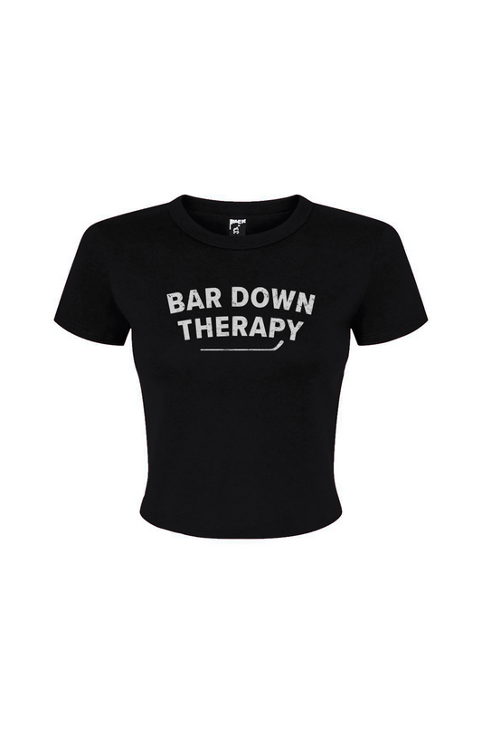 Barn Babe Therapy Baby Tee Black | Barn Garb Hockey Threads