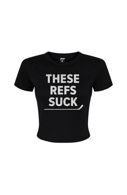 Barn Babe These Refs Suck Baby Tee Black | Barn Garb Hockey Threads