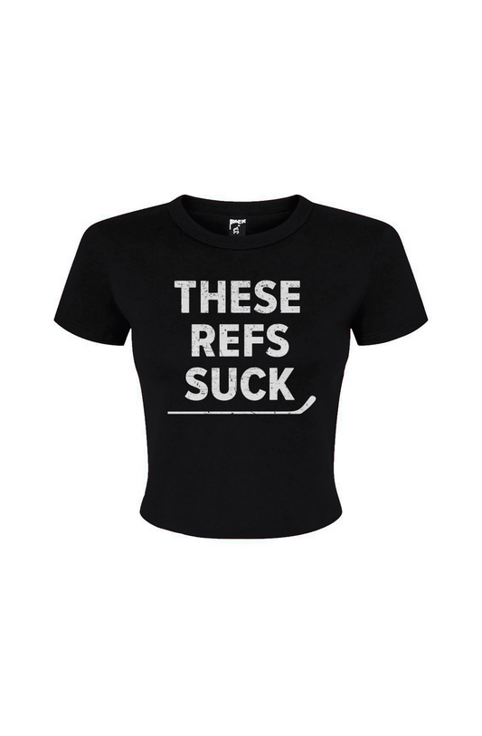 Barn Babe These Refs Suck Baby Tee Black | Barn Garb Hockey Threads