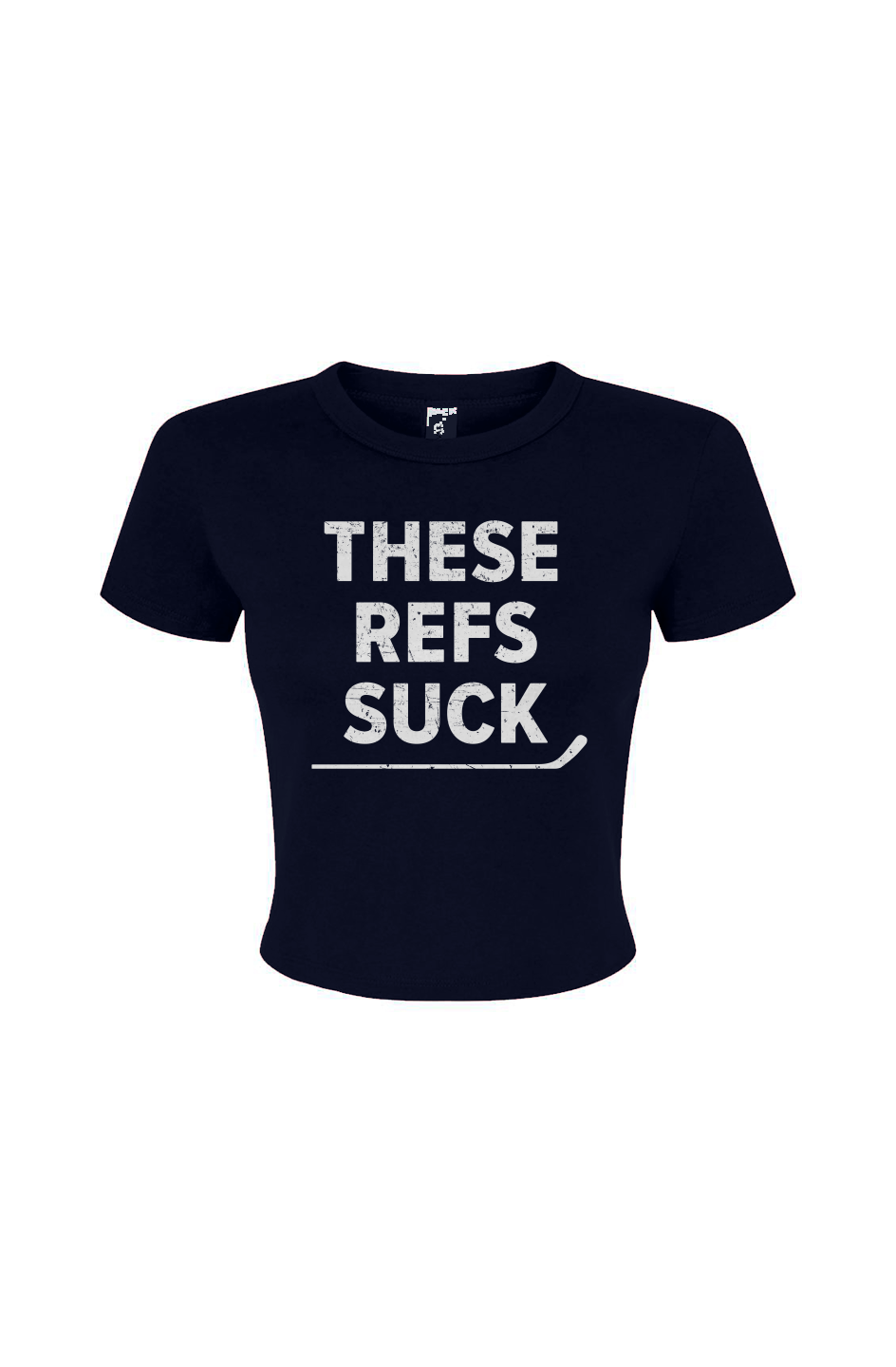 Barn Babe These Refs Suck Baby Tee Navy Blue | Barn Garb Hockey Threads