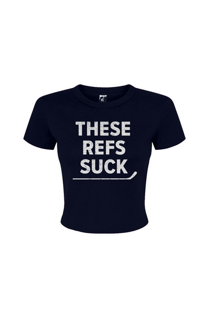 Barn Babe These Refs Suck Baby Tee Navy Blue | Barn Garb Hockey Threads