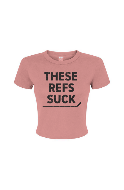 Barn Babe These Refs Suck Baby Tee Pink | Barn Garb Hockey Threads
