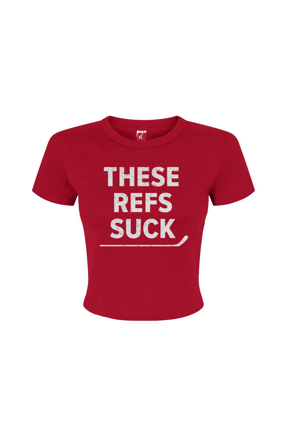 Barn Babe These Refs Suck Baby Tee Red | Barn Garb Hockey Threads