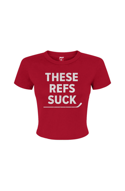 Barn Babe These Refs Suck Baby Tee Red | Barn Garb Hockey Threads