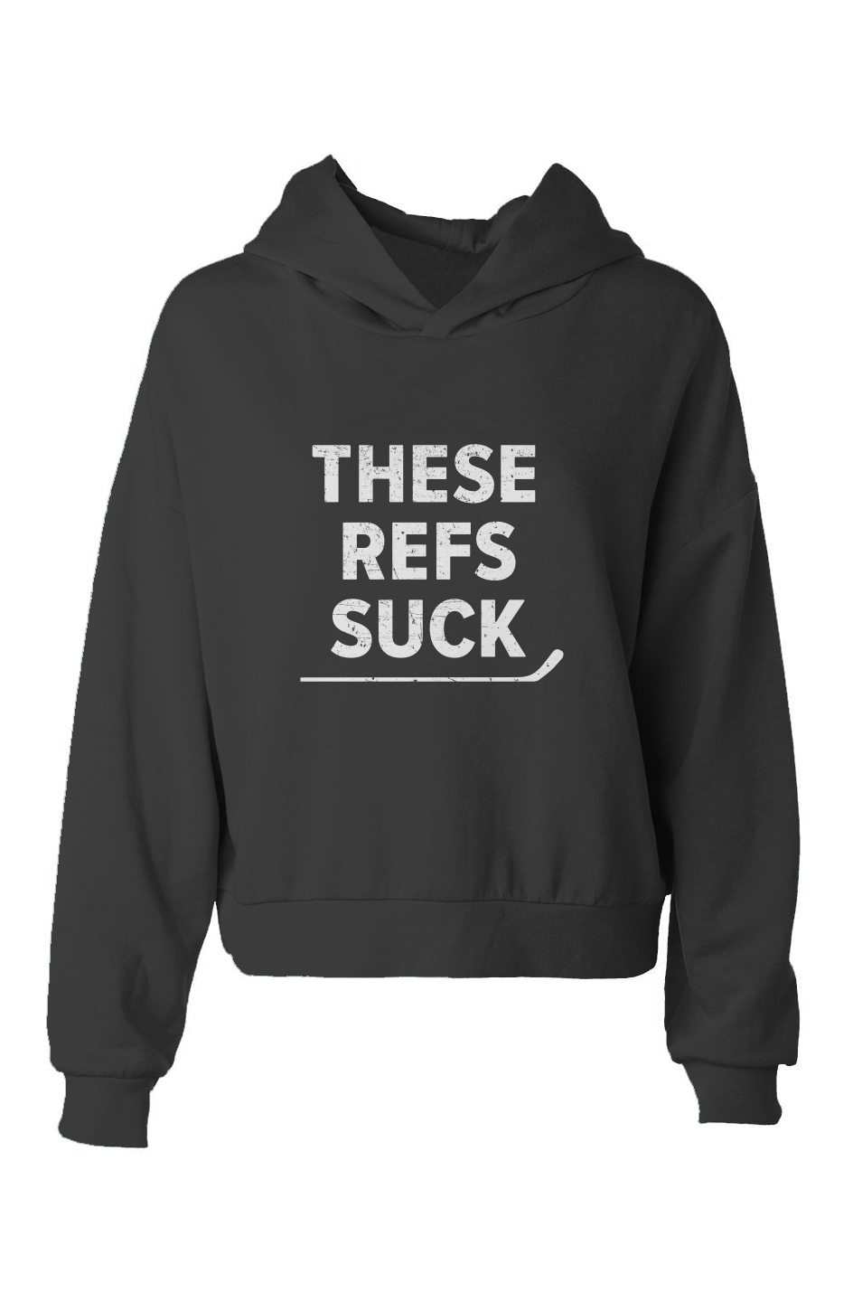 Barn Babe These Refs Suck Hip Height Hoodie Black | Barn Garb Hockey Threads
