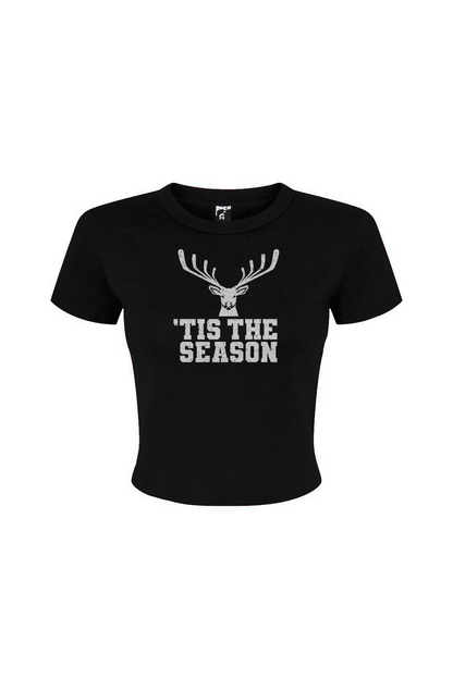 Barn Babe 'Tis the Season Baby Tee Black | Barn Garb Hockey Threads