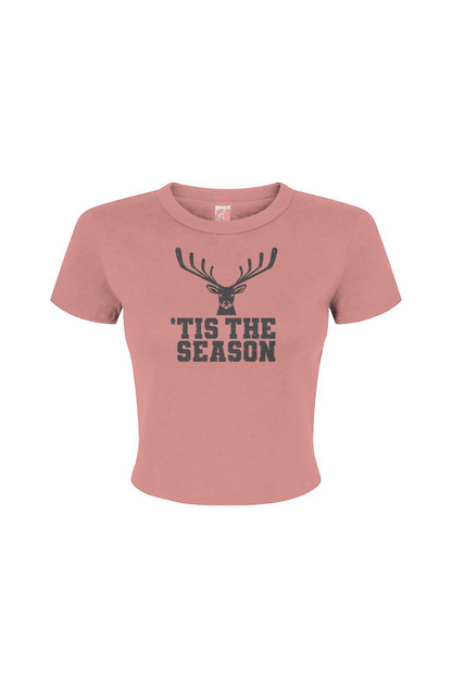 Barn Babe 'Tis the Season Baby Tee Pink | Barn Garb Hockey Threads