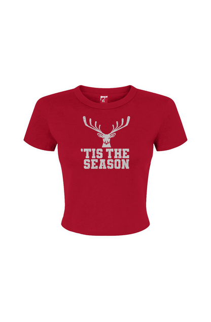 Barn Babe 'Tis the Season Baby Tee Red | Barn Garb Hockey Threads