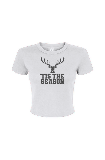 Barn Babe 'Tis the Season Baby Tee White | Barn Garb Hockey Threads