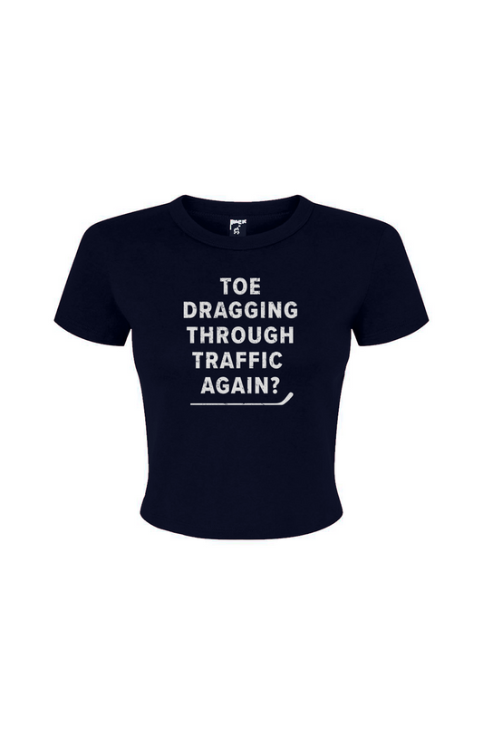Barn Babe Traffic Baby Tee Navy Blue | Barn Garb Hockey Threads