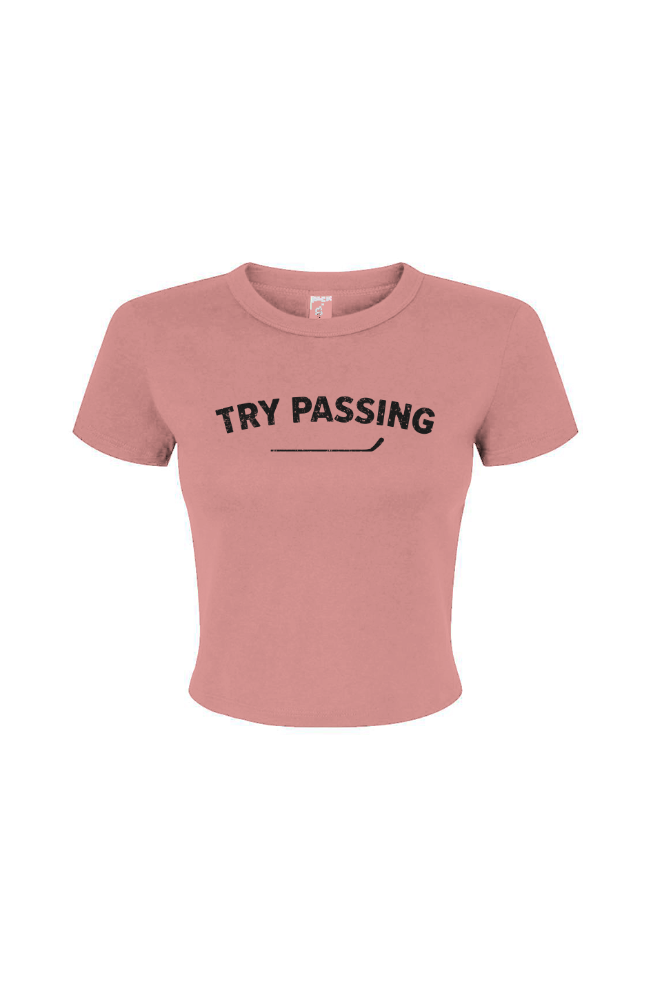Barn Babe Try Passing Baby Tee Pink | Barn Garb Hockey Threads