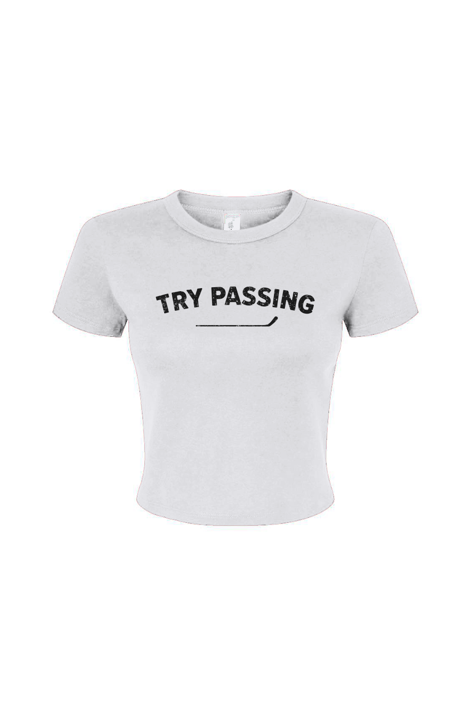 Barn Babe Try Passing Baby Tee White | Barn Garb Hockey Threads