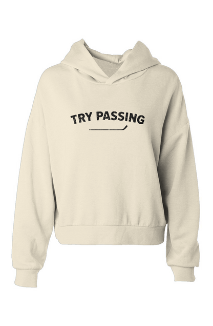 Barn Babe Try Passing Hip-Height Hoodie Bone | Barn Garb Hockey Threads