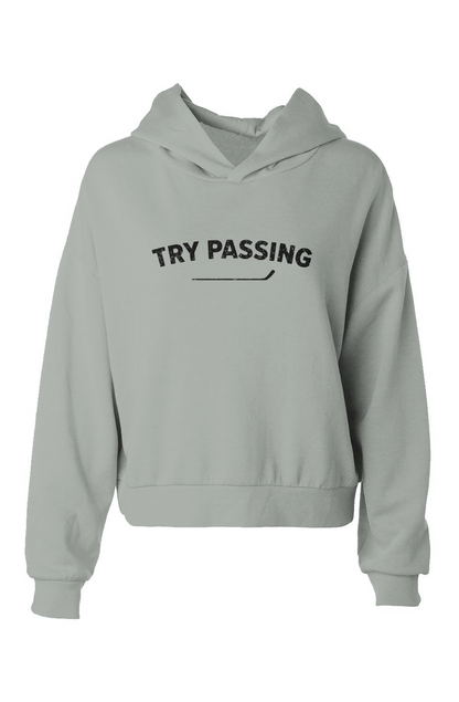 Barn Babe Try Passing Hip-Height Hoodie Sage | Barn Garb Hockey Threads