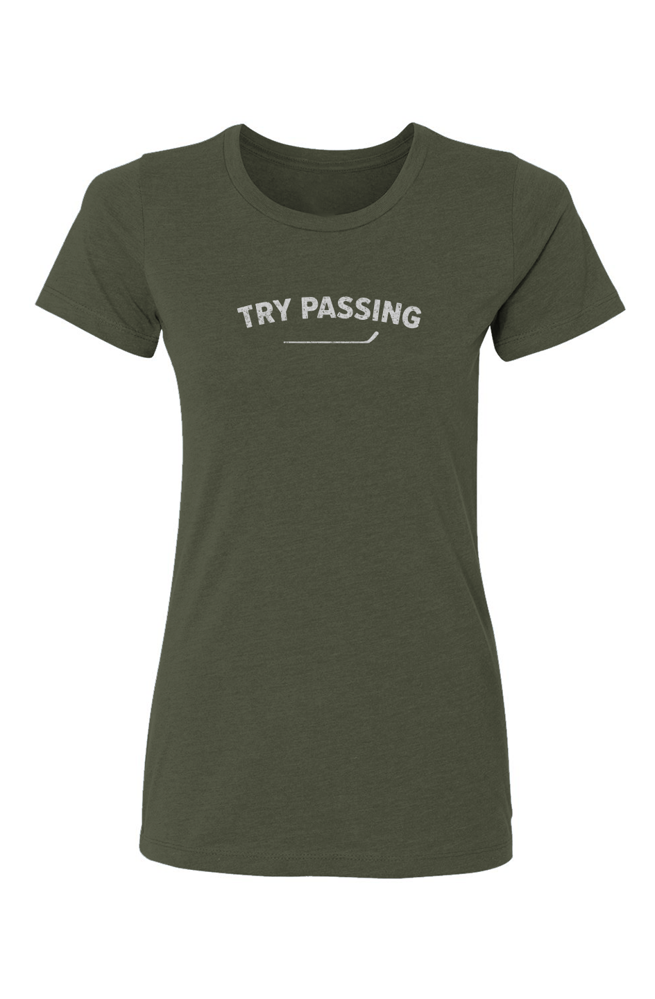 Barn Babe Try Passing Tee Green | Barn Garb Hockey Threads