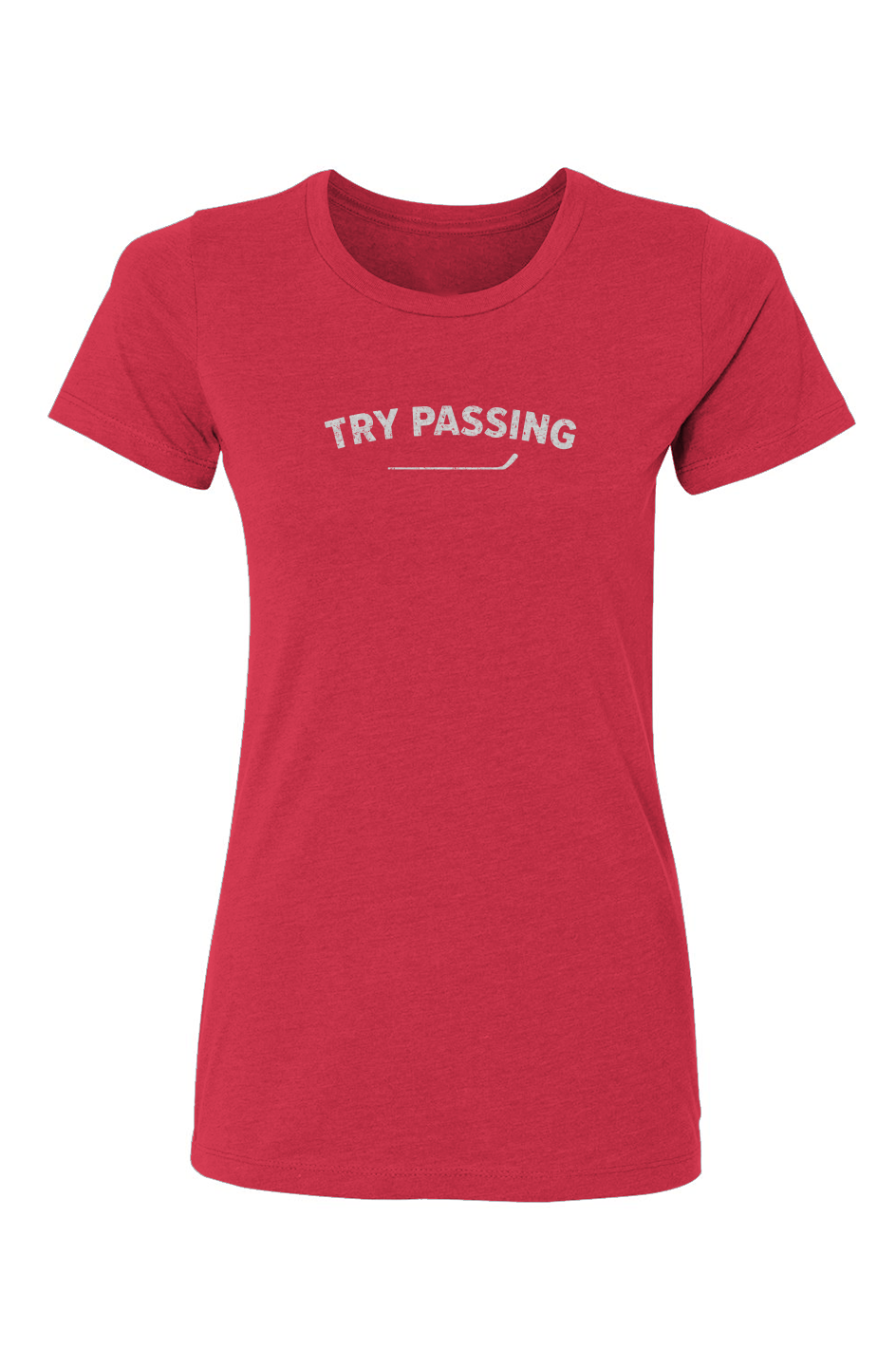 Barn Babe Try Passing Tee Red | Barn Garb Hockey Threads