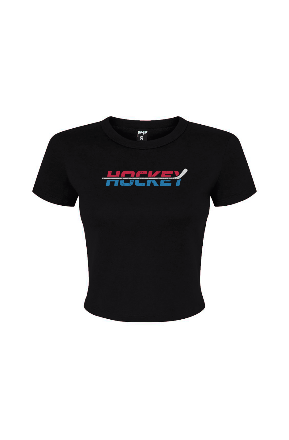 Barn Babe USA Patriotic Hockey Baby Tee Black | Barn Garb Hockey Threads