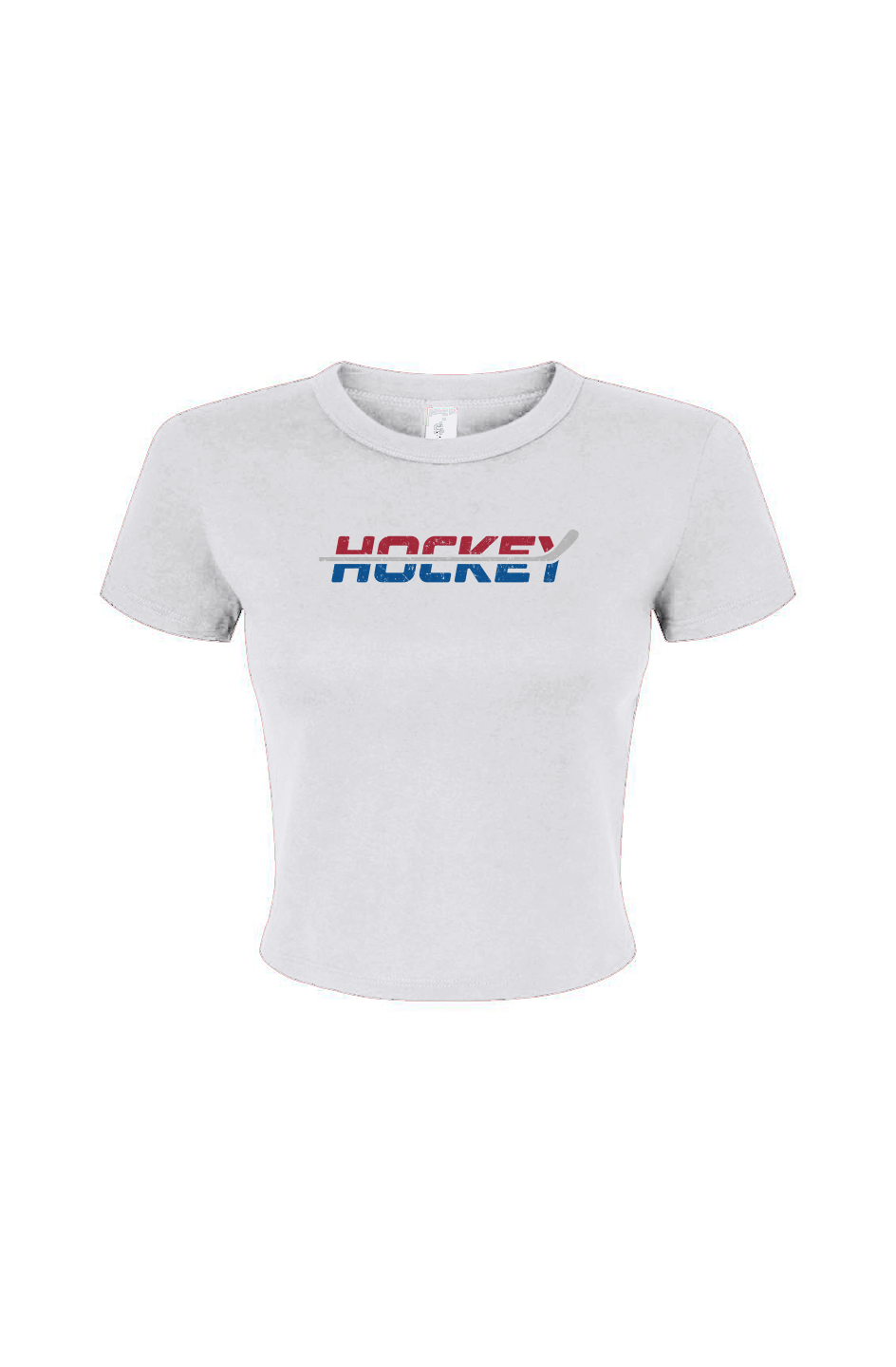 Barn Babe USA Patriotic Hockey Baby Tee White | Barn Garb Hockey Threads