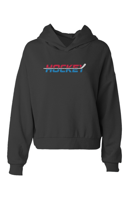 Barn Babe USA Patriotic Hockey Hip-Height Hoodie Black | Barn Garb Hockey Threads