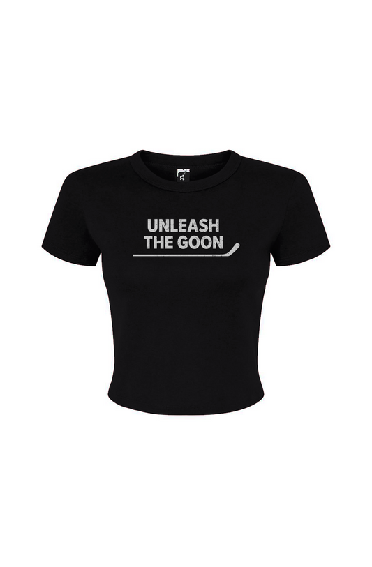 Barn Babe Unleash the Goon Baby Tee Black | Barn Garb Hockey Threads