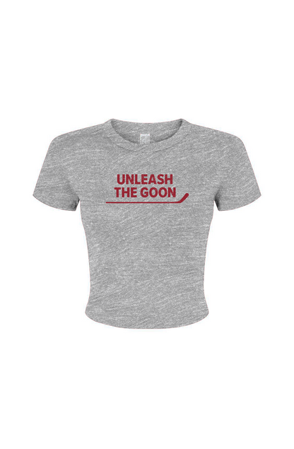 Barn Babe Unleash the Goon Baby Tee Grey | Barn Garb Hockey Threads