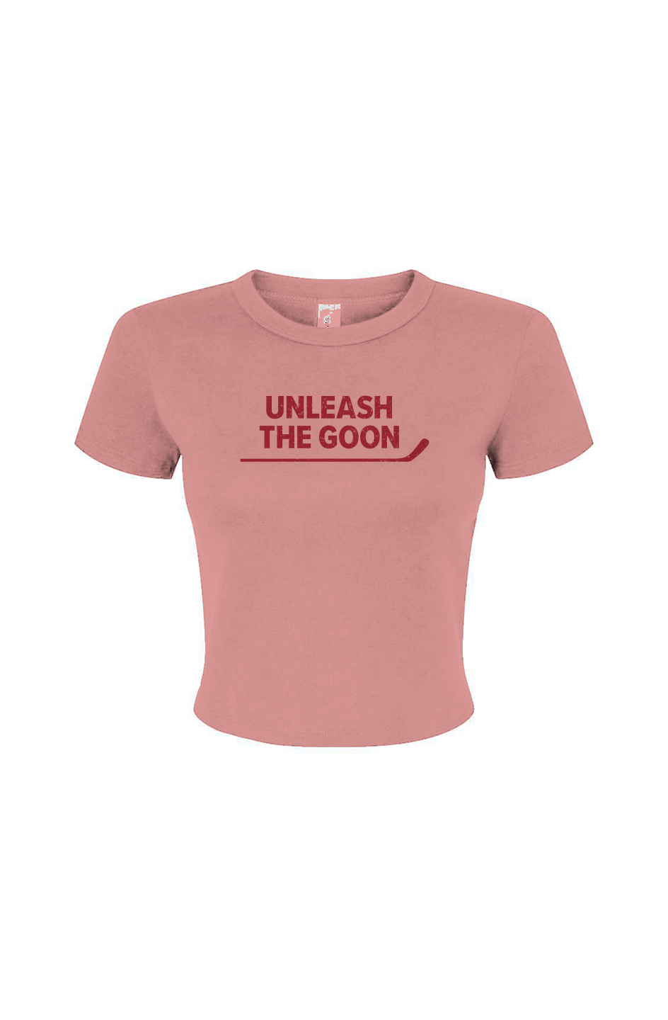 Barn Babe Unleash the Goon Baby Tee Pink | Barn Garb Hockey Threads