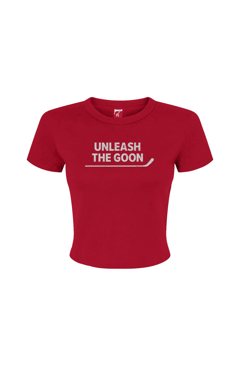 Barn Babe Unleash the Goon Baby Tee Red | Barn Garb Hockey Threads