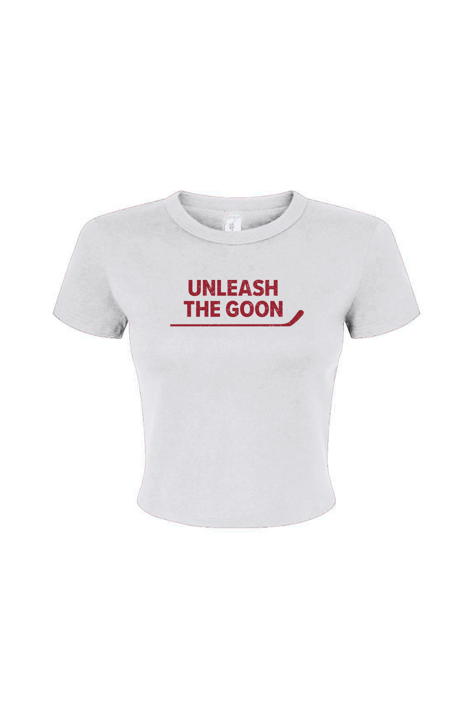 Barn Babe Unleash the Goon Baby Tee White | Barn Garb Hockey Threads