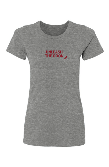 Barn Babe Unleash the Goon Tee Grey | Barn Garb Hockey Threads