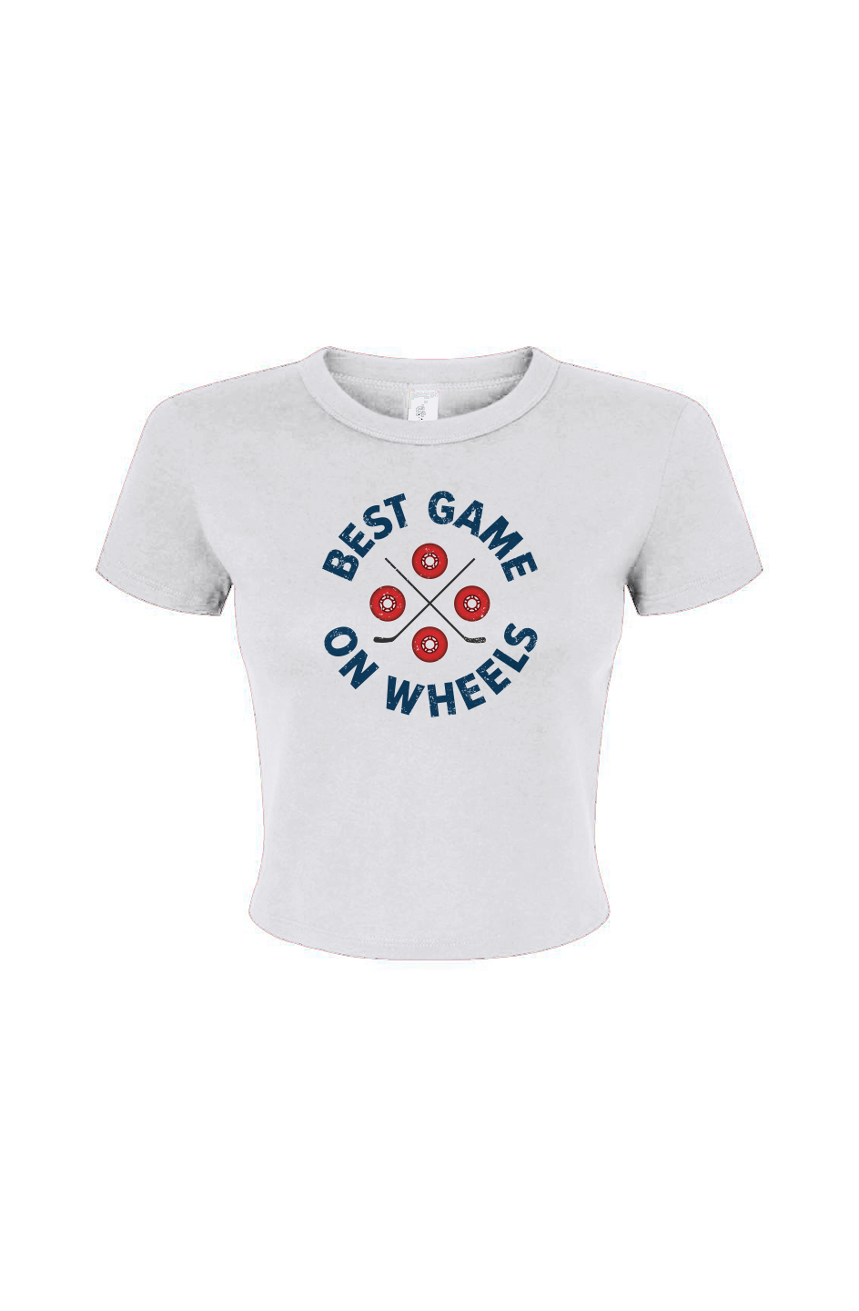 Barn Babe Wheels and Sticks Baby Tee White | Barn Garb Hockey Threads